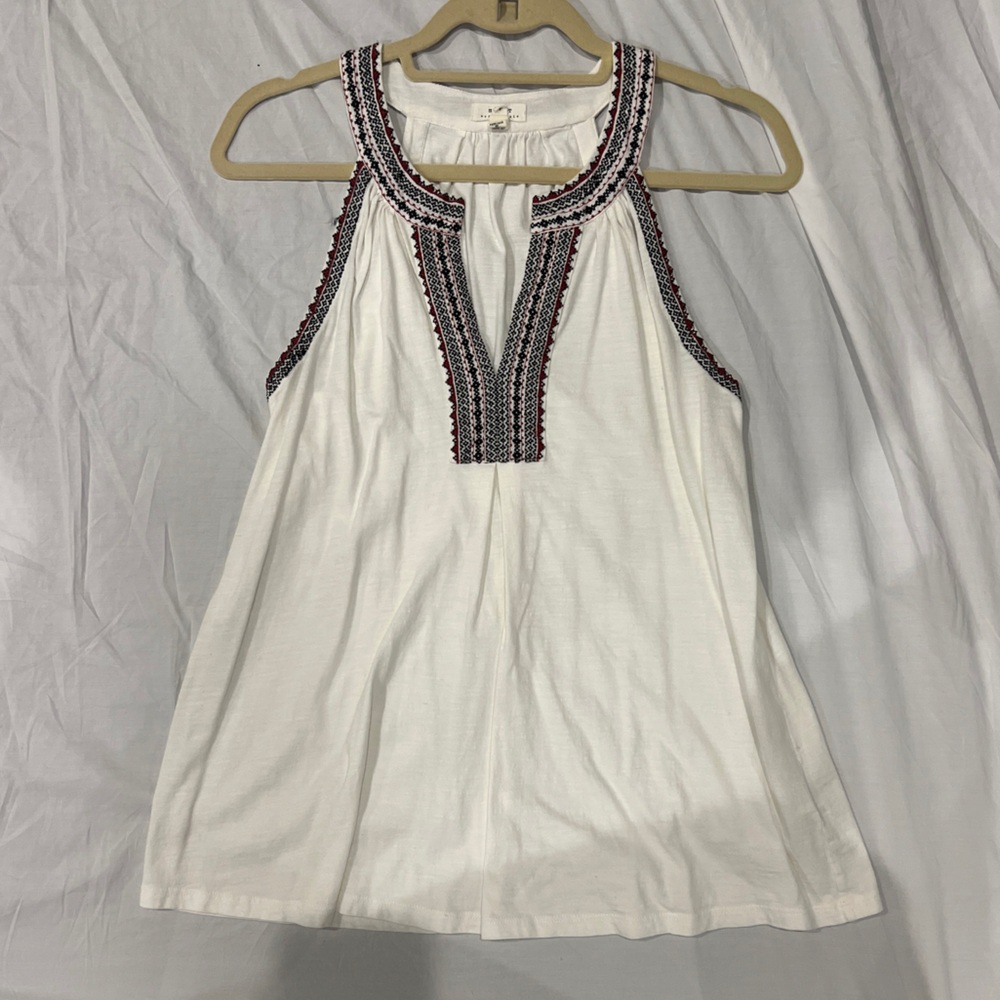 Soft Joie White Smocked Sleeveless Tank Top